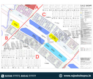 Aerocity Mohali A,B,C,D Block Map